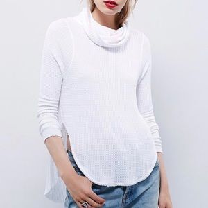 Free People White Cozy Turtle Neck